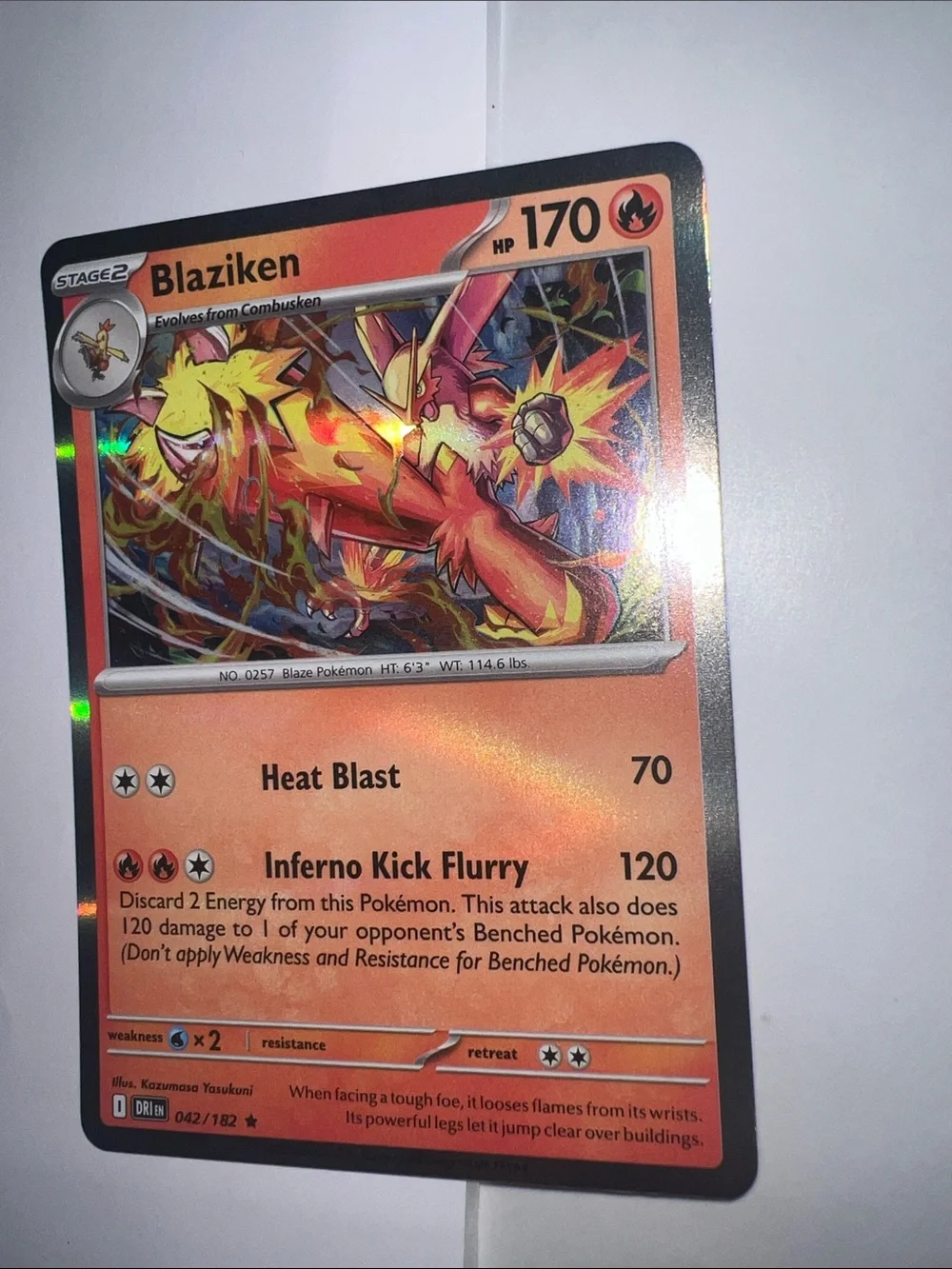 Pokemon Blaziken Holo Orange & Yellow Foil Trading Card